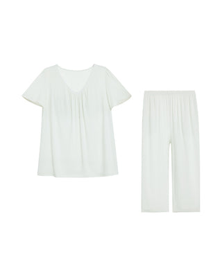 Aimer 25SS Alice Short-Sleeve Built-In Bra Pajama Set