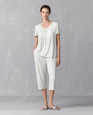 Aimer 25SS Alice Short-Sleeve Built-In Bra Pajama Set