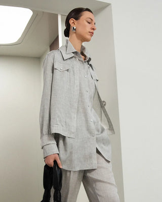 Aimer CHUANG 25SS Silk Printed Long-Sleeve Jacket