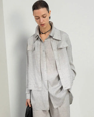 Aimer CHUANG 25SS Silk Printed Long-Sleeve Jacket