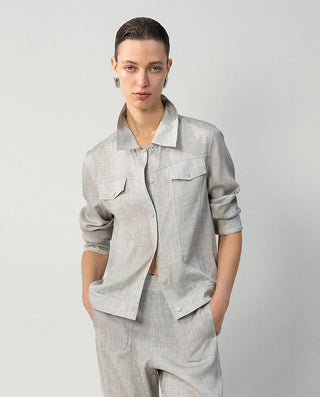 Aimer CHUANG 25SS Silk Printed Long-Sleeve Jacket