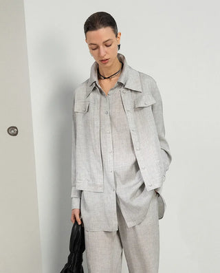 Aimer CHUANG 25SS Silk Printed Long-Sleeve Jacket