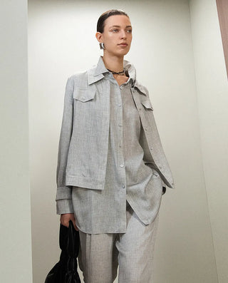 Aimer CHUANG 25SS Silk Printed Long-Sleeve Jacket