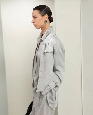 Aimer CHUANG 25SS Silk Printed Long-Sleeve Jacket