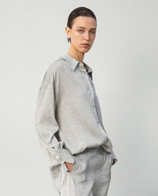 Aimer CHUANG 25SS Silk Printed Oversized Shirt
