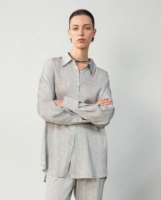 Aimer CHUANG 25SS Silk Printed Oversized Shirt