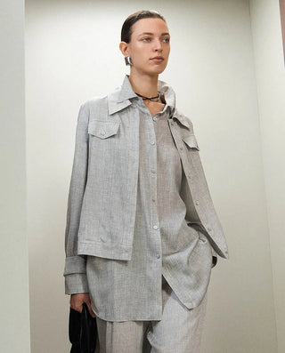 Aimer CHUANG 25SS Silk Printed Oversized Shirt