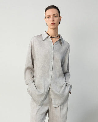 Aimer CHUANG 25SS Silk Printed Oversized Shirt