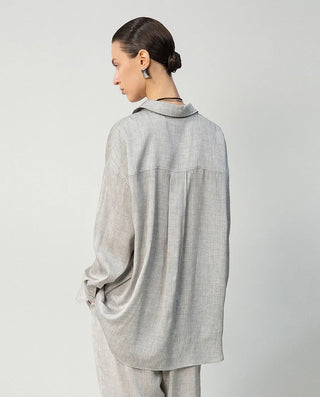 Aimer CHUANG 25SS Silk Printed Oversized Shirt