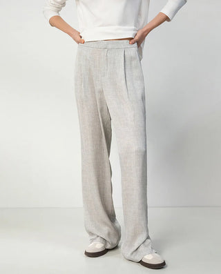 Aimer CHUANG 25SS Silk Printed Straight-Leg Pants