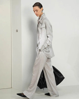 Aimer CHUANG 25SS Silk Printed Straight-Leg Pants