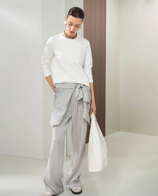 Aimer CHUANG 25SS Silk Printed Straight-Leg Pants