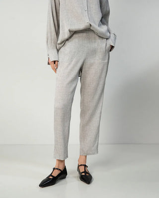 Aimer CHUANG 25SS Silk Printed Straight-Leg Pants