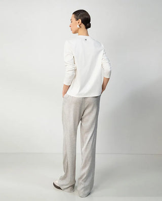 Aimer CHUANG 25SS Silk Printed Straight-Leg Pants