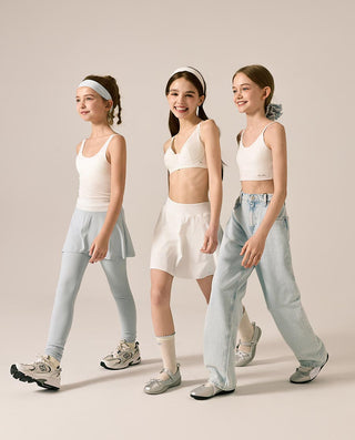 AIMER KIDS Girls' SilkySoft Modal Air-Flow Pads Midi Cami