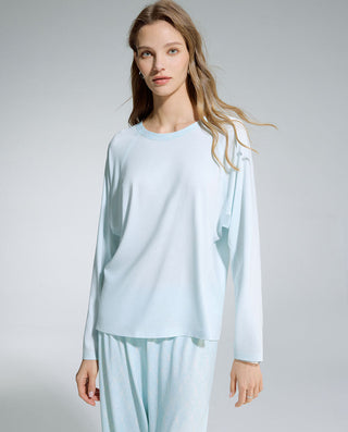 AIMER Algae Crew Neck Long Sleeve Pajama Set