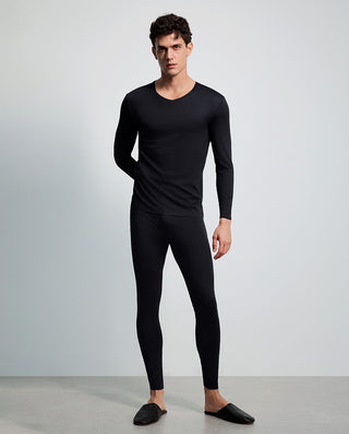 AIMER MEN Seamless V-Neck Long Sleeve Inner Top