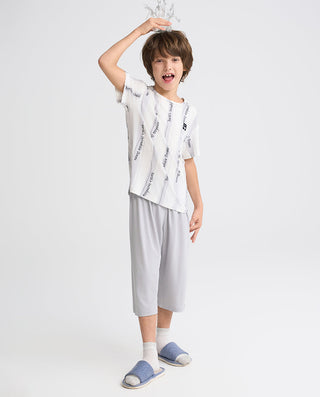 Aimer Kids Short-sleeve Tops Homewear Set For Boys Value Set