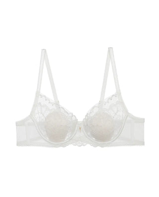 La Clover Floral Ink 3/4 Thin Cup Bra with Cute Bunny Ears