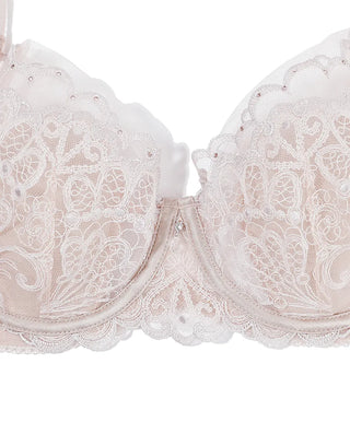 La Clover Floral Ink 3/4 Thin Cup Bra with Cute Bunny Ears