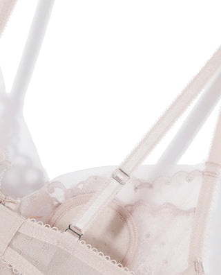 La Clover Floral Ink 3/4 Thin Cup Bra with Cute Bunny Ears