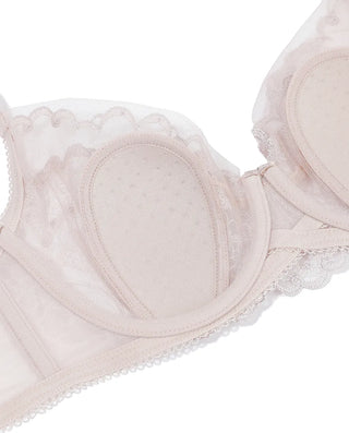 La Clover Floral Ink 3/4 Thin Cup Bra with Cute Bunny Ears