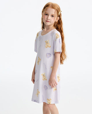 Aimer Kids Short-sleeved Nightdress For Girls