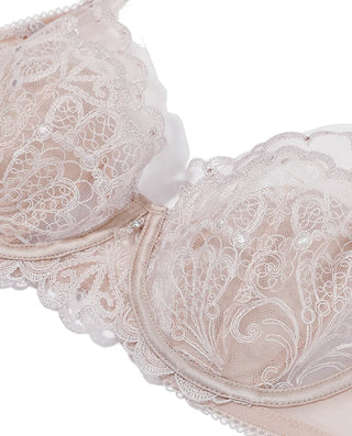 La Clover Floral Ink 3/4 Thin Cup Bra with Cute Bunny Ears