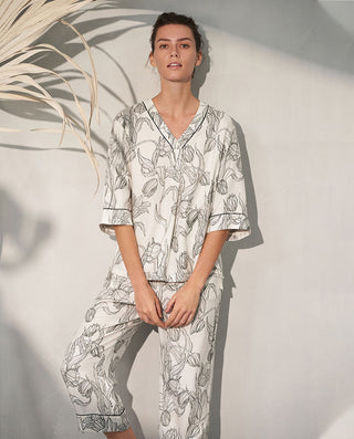 Aimer V-neck Print Pajama Set
