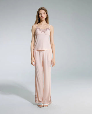 Aimer Lace‑Trim Padded‑Cup 3‑Piece Women Loungewear Set AM46D581
