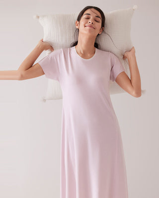 Aimer Short-Sleeve Nightgown with Seaweed Fiber