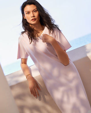 Aimer Short-Sleeve Nightgown with Seaweed Fiber