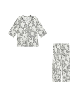 Aimer V-neck Print Pajama Set