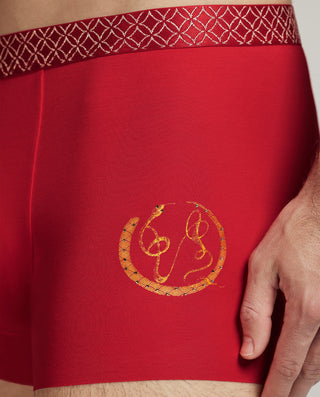 Aimer Men Chinese Zodiac Red Modal Trunks