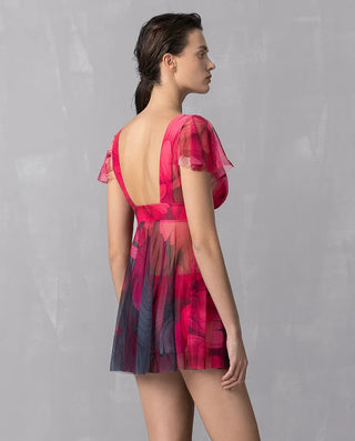 Aimer 2025ss Vintage Floral Print Skirted Bikini 2 Piece Swimwear Set