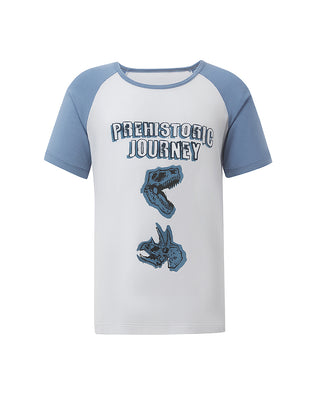 Aimer Kids Cool Feeling Milk Fiber Short-sleeve Homewear Tops For Boys
