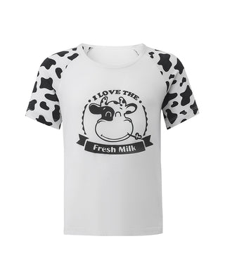 Aimer Kids Cool Feeling Milk Fiber Short-sleeve Homewear Tops