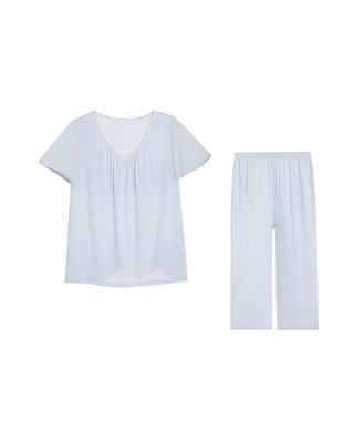 Aimer 25SS Alice Short-Sleeve Built-In Bra Pajama Set