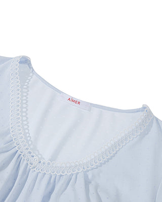 Aimer 25SS Alice Short-Sleeve Built-In Bra Pajama Set