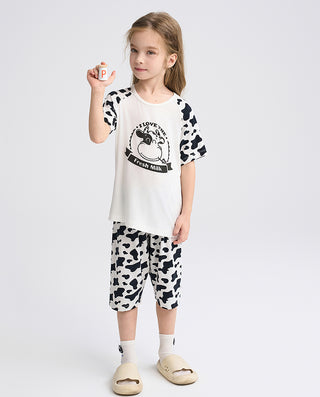 Aimer Kids Cool Feeling Milk Fiber Short-sleeve Homewear Tops