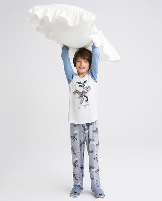 Aimer Kids Milk Fiber Collection Mechanical Dinosaur Pajama Pants For Boys