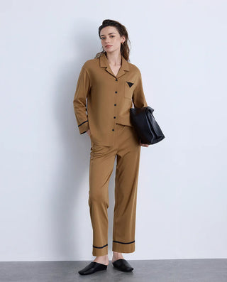 Aimer Lapel Long Sleeve Lounge Set AM46B581