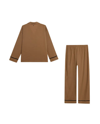 Aimer Lapel Long Sleeve Lounge Set AM46B581