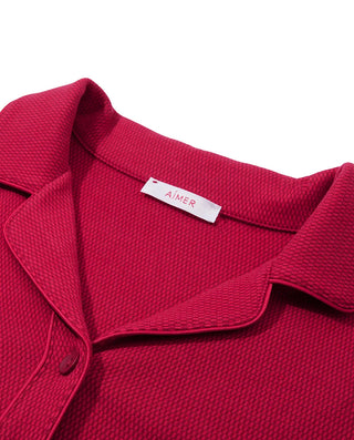 AIMER 25AW Milk Life Collared Long Sleeve Separates Set AM46B751