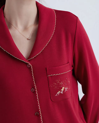 Aimer 25AW Sunrise Golden Mountain Lucky Series Lapel Long Sleeve Set AM46B641