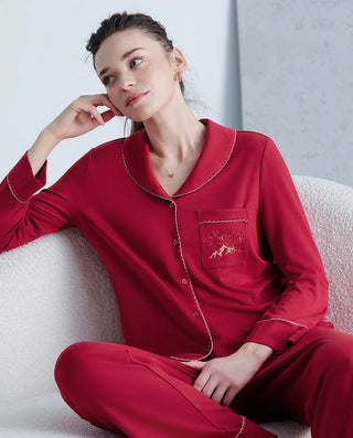 Aimer 25AW Sunrise Golden Mountain Lucky Series Lapel Long Sleeve Set AM46B641