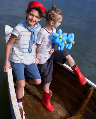 Aimer Kids Short-sleeve Tops Homewear Set For Boys