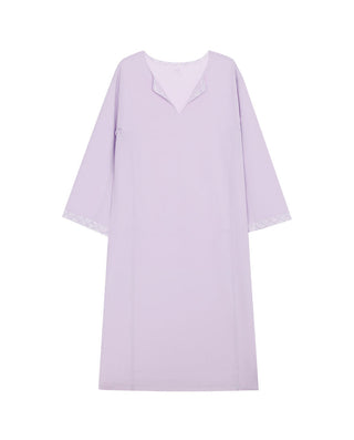 AIMER Algae Crew Neck Sleeve Nightgown