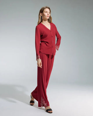 Aimer Lace‑Trim Padded‑Cup 3‑Piece Women Loungewear Set AM46D581