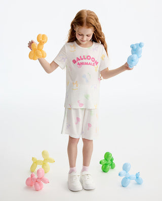 Aimer Kids Girls Short-sleeve Sleepwear Set